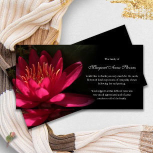 Funeral Thank You Cards Pink Waterlily