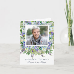 Funeral Thank You Cards   Shades of Purple Flowers