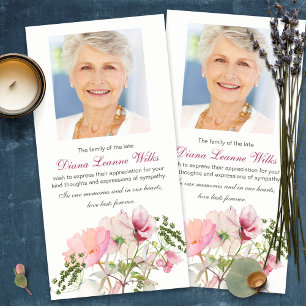 Funeral Thank You Cards Soft Florals
