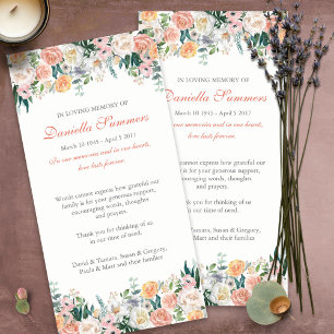 Funeral Thank You Cards Watercolor Roses 1