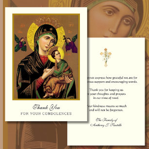 Funeral Thank You Condolence Catholic Elegant Card