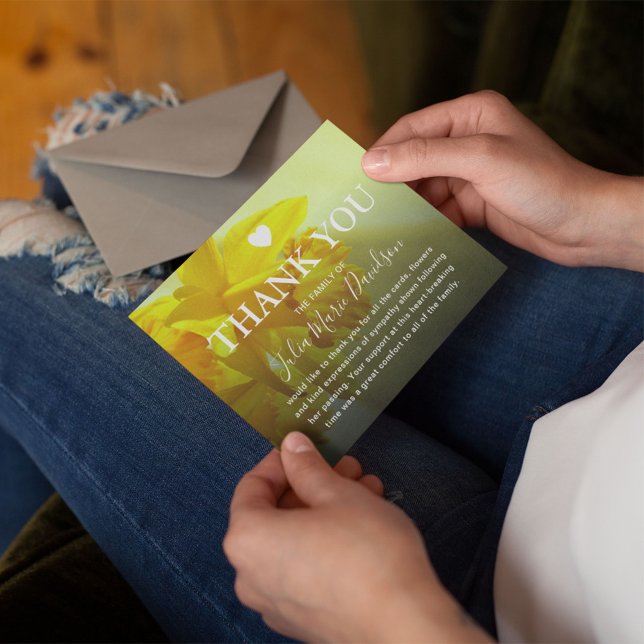 Funeral Thank You | Daffodil Memorial Card (Creator Uploaded)