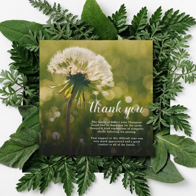 Funeral Thank You | Dandelion Wish Bereavement Card (Creator Uploaded)