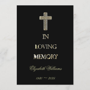 Funeral Thank You Elegant Black and Gold