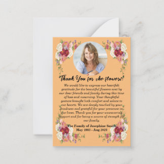 Funeral Thank You For Flowers After Death Card