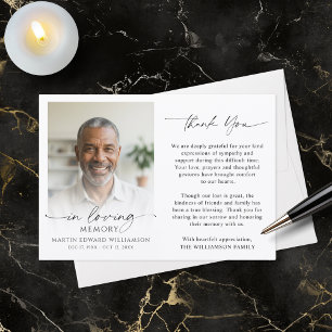 Funeral Thank You In Loving Memory Photo Card