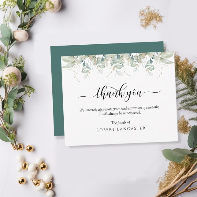 Funeral Thank You Note, Airy Greenery (Creator Uploaded)