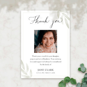 Funeral Thank You Note Card