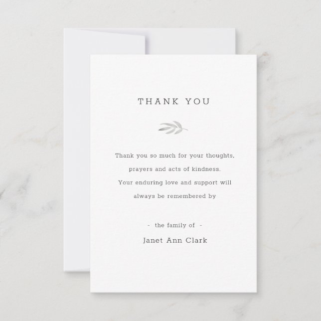 Funeral Thank You Note Card (Front)