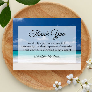 Funeral Thank You Note Grief Ocean | Bereavement Card