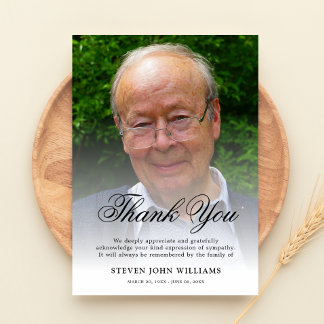 Funeral Thank You Note Grief Photo | Bereavement Card