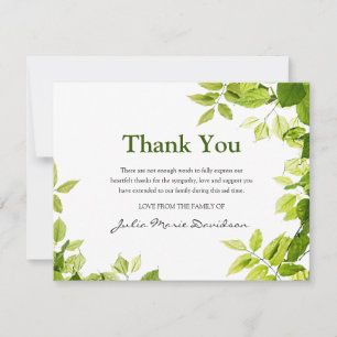 Funeral Thank You Note   Nature