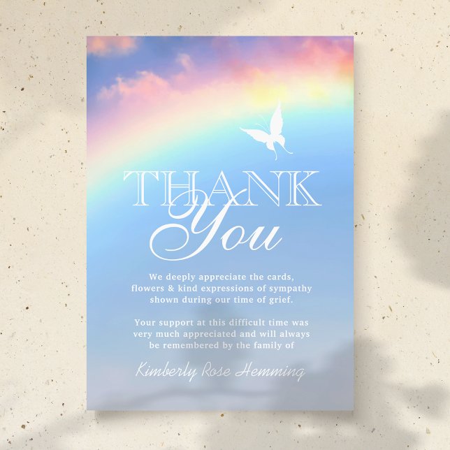 Funeral Thank You Note | Rainbow Butterfly (Creator Uploaded)
