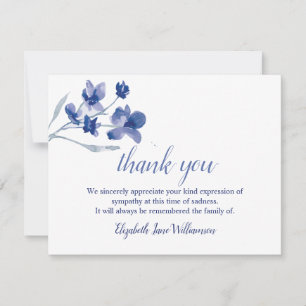 Funeral Thank you note   Simple Floral Watercolor Card