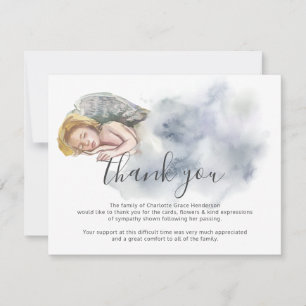 Funeral Thank You Note   Sleeping Girl Angel Card
