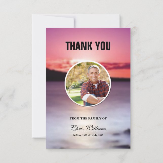 Funeral Thank You Photo Card (Front)