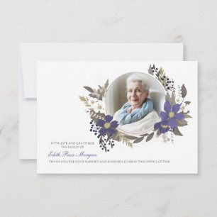 Funeral Thank You Photo Floral Card