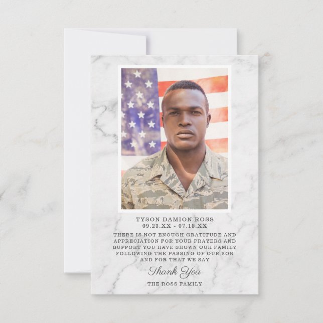 Funeral Thank You | Photo Keepsake (Front)