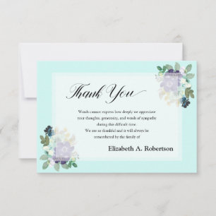 Funeral Thank You Purple Floral Card