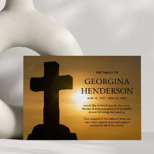 Funeral Thank You   Religious Holy Cross