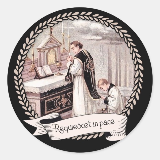 Funeral Traditional Latin Mass Catholic  Classic Round Sticker (Front)
