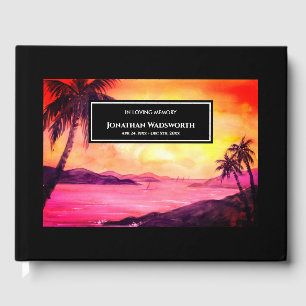 Funeral Tropical Beach Sunset Atmosphere Guest Book