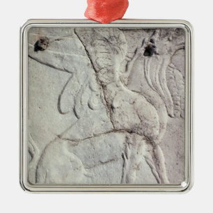 Funeral urn with carved relief of a Griffin Metal Ornament