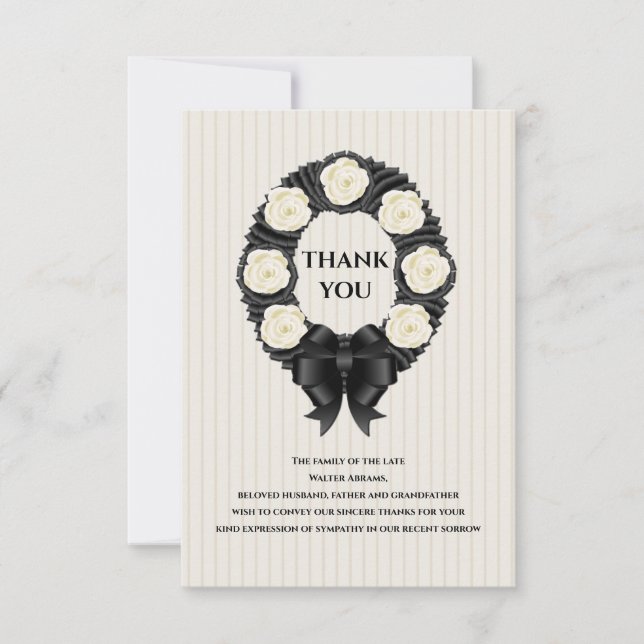 Funeral Wreath Thank You Card (Front)