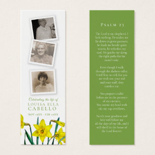 Funeral yellow spring daffodil poem photo bookmark
