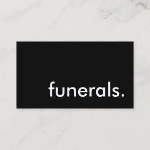 funerals. business card
