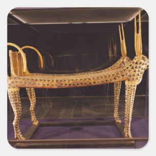 Funerary bed in the form of the sacred cow square sticker