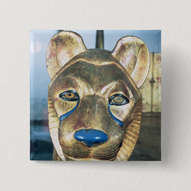 Funerary bedhead in the form of a lion 2 inch square button (Front)