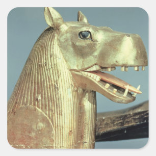 Funerary bedhead in the form of the goddess square sticker