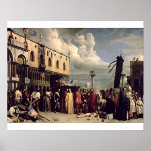 Funerary honours given to Titian who died in Venic Poster