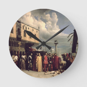 Funerary honours given to Titian who died in Venic Round Clock