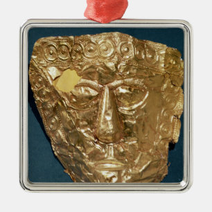 Funerary mask metal ornament