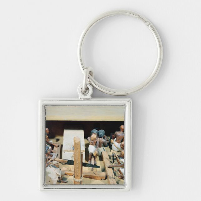 Funerary model of a carpentry workshop keychain (Front)