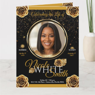 Funerary Program Premiun 4 pages Gold and Black