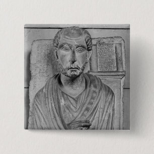 Funerary relief of Marcus J. Aristides 2 Inch Square Button