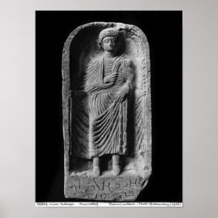 Funerary stela of a man, discovered in Palmyra Poster