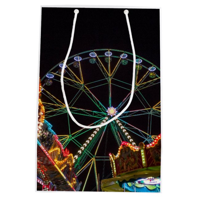 Funfair at Night Medium Gift Bag (Back)