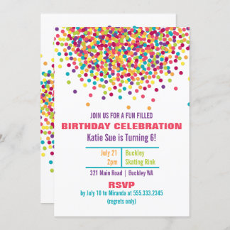 Funfetti Photo Birthday Party Invitation