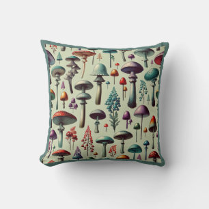 Fungi Forest Throw Pillow