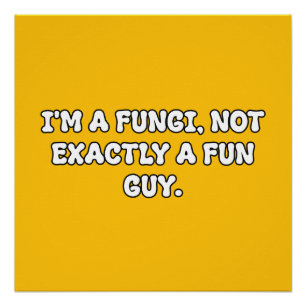 Fungi Fun Guy Mushroom Pun Typography Poster