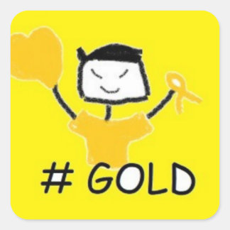Fungi #Gold Square Sticker