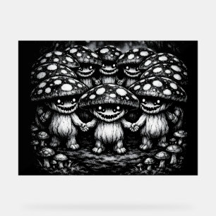 Fungus Folk • Forest Creatures by BurnsInHell Acrylic Sign