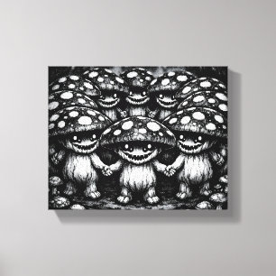 Fungus Folk • Forest Creatures by BurnsInHell Canvas Print