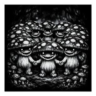 Fungus Folk •  Forest Creatures by BurnsInHell Poster