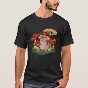Fungus Magic Psilocybin Mushrooms Cat Hippie T-Shirt