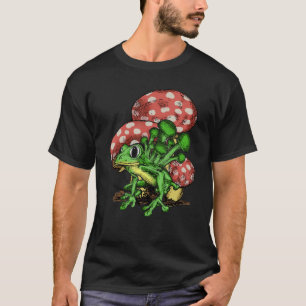 Fungus Magic Psilocybin Mushrooms Frog Graphic T-Shirt